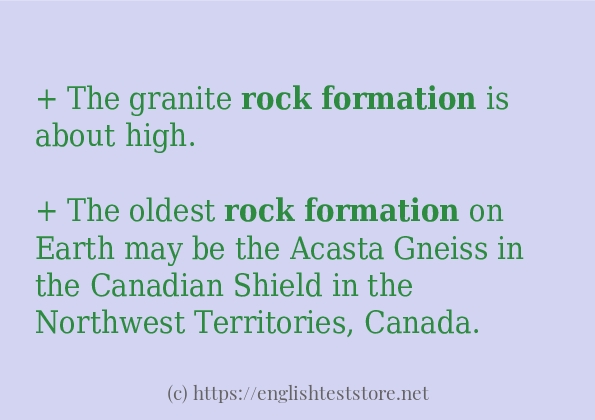 How to use in sentence of rock formation