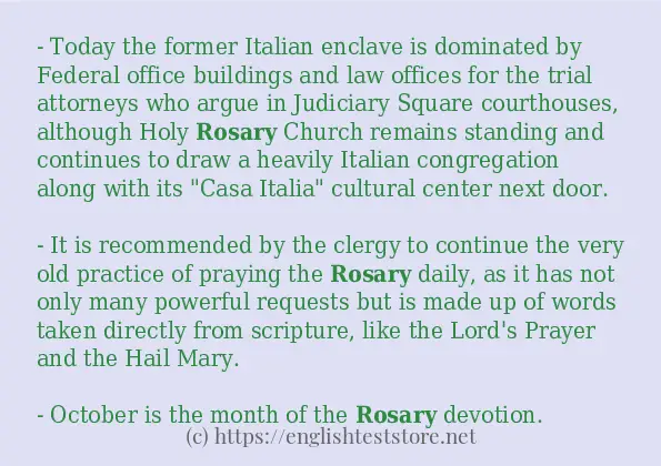 How to use in-sentence of rosary