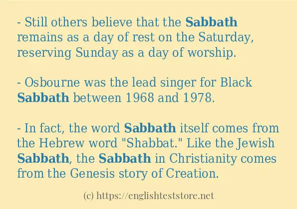 How to use in-sentence of sabbath