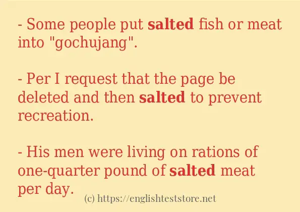 How to use in-sentence of salted