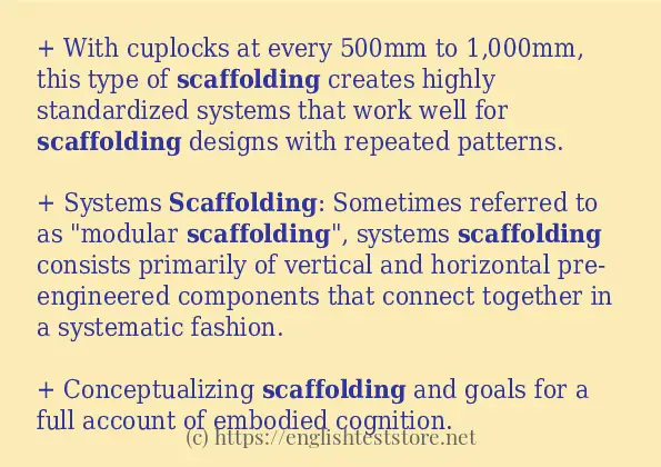 How to use in sentence of scaffolding
