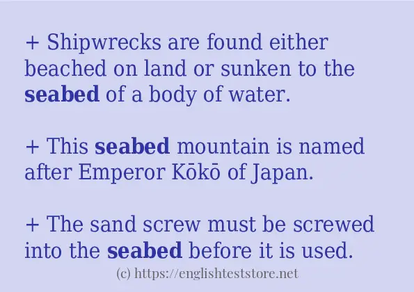 How to use in sentence of seabed