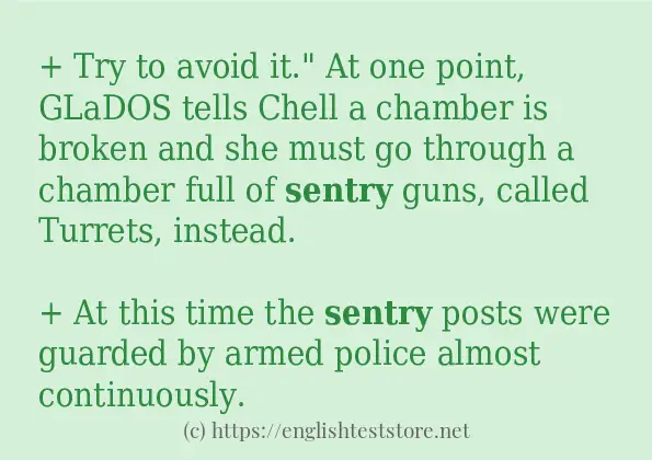 How to use in-sentence of sentry