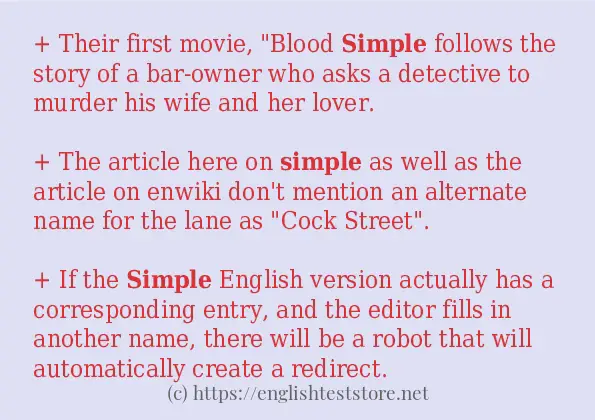 How to use in-sentence of simple