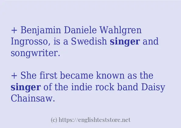 How to use in-sentence of singer