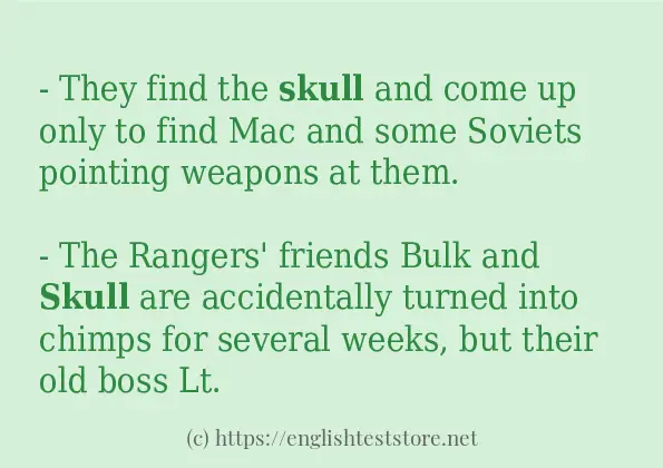 How to use in-sentence of skull
