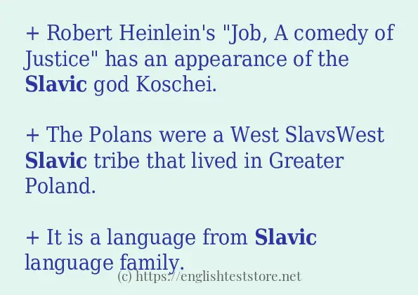 How to use in sentence of slavic How to use in sentence of slavic
