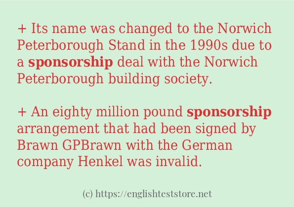 How to use in-sentence of sponsorship