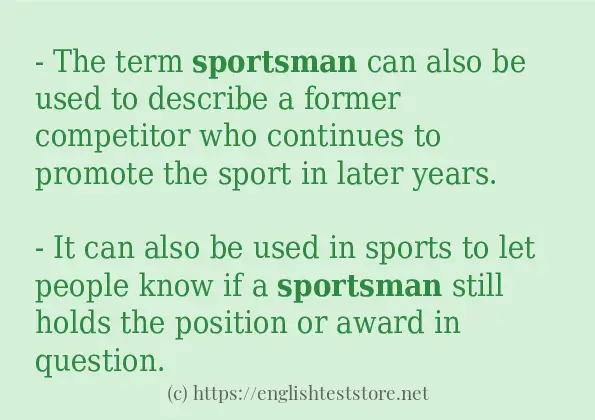 How to use in sentence of sportsman