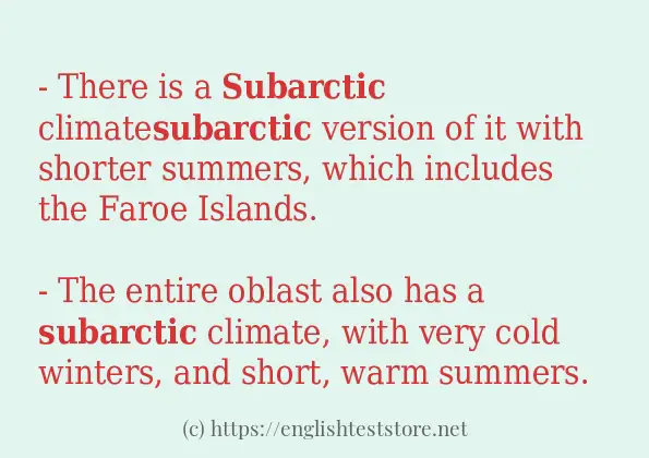 How to use in-sentence of subarctic
