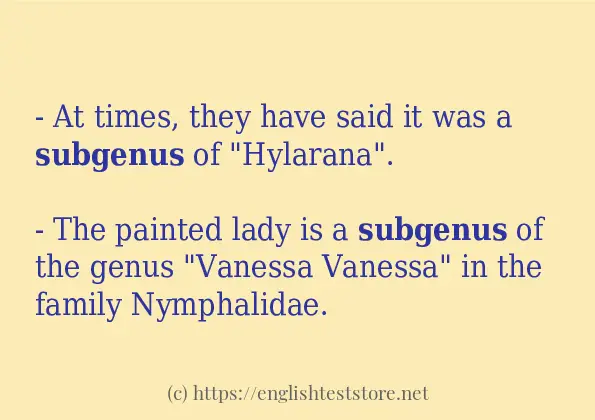 How to use in-sentence of subgenus