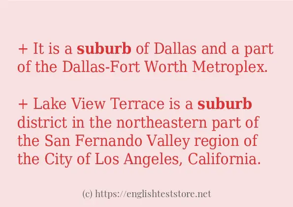How to use in-sentence of suburb