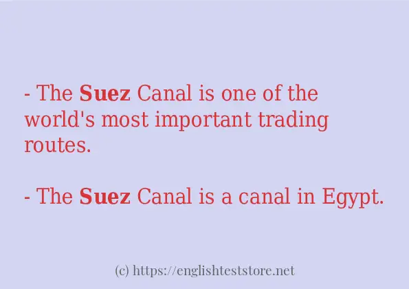 How to use in sentence of suez