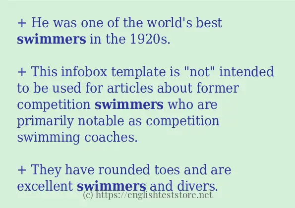 How to use in-sentence of swimmers