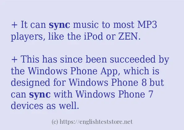 How to use in-sentence of sync