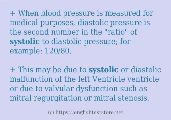 How to use in sentence of systolic