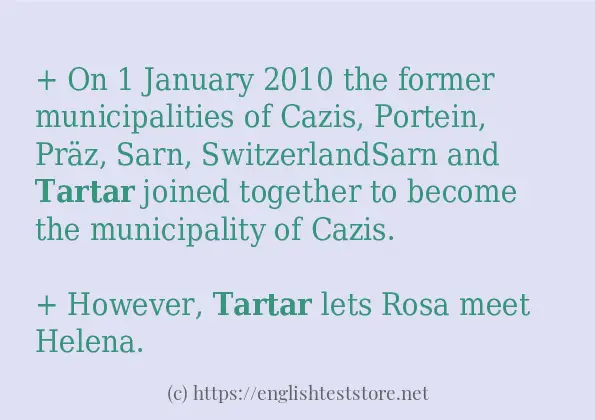 How to use in-sentence of tartar
