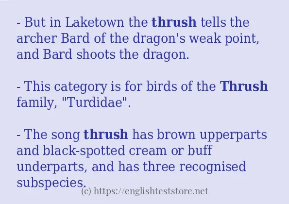 How to use in-sentence of thrush