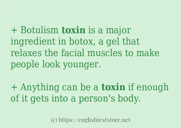 How to use in-sentence of toxin