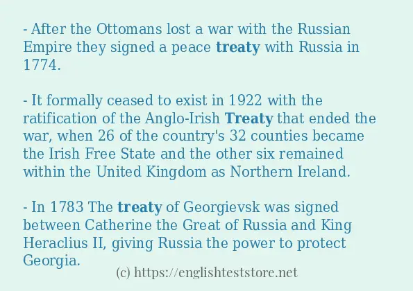 How to use in sentence of treaty