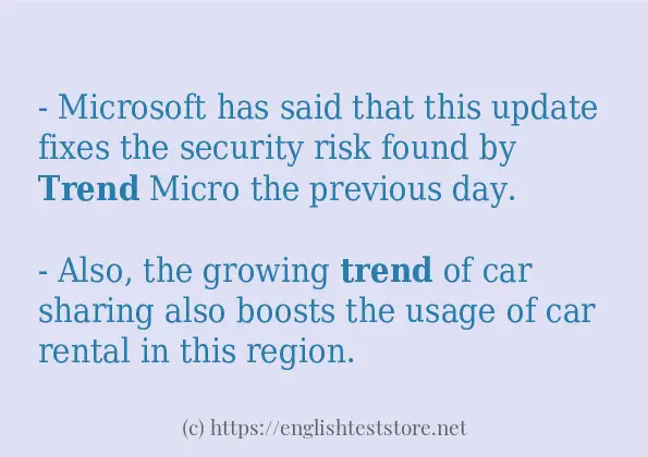 How to use in-sentence of trend
