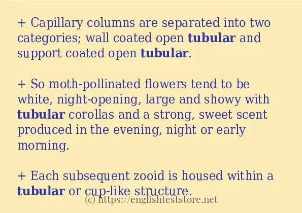 How to use in sentence of tubular