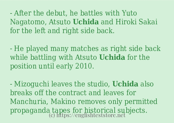 How to use in-sentence of uchida