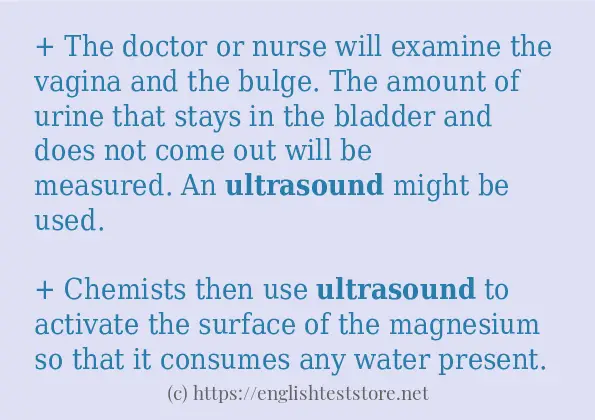 How to use in-sentence of ultrasound How to use in-sentence of ultrasound