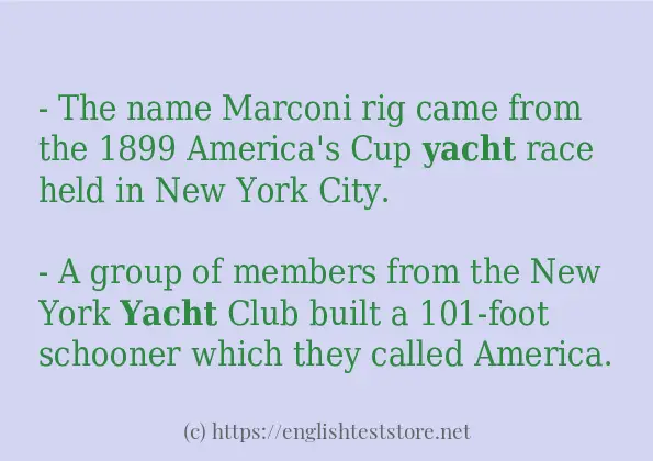 yacht in sentence
