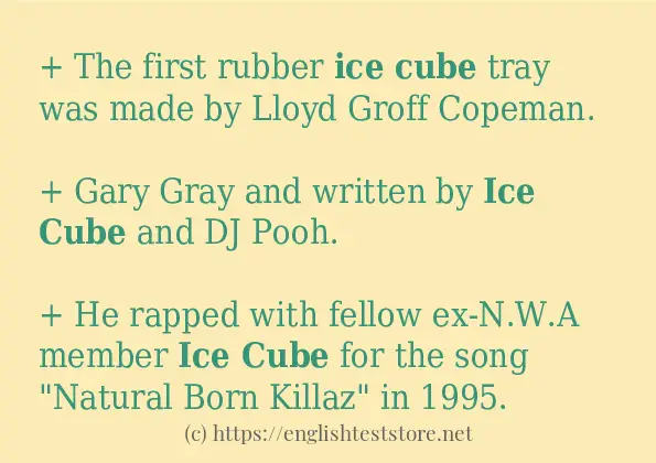 How to use the word Ice cube