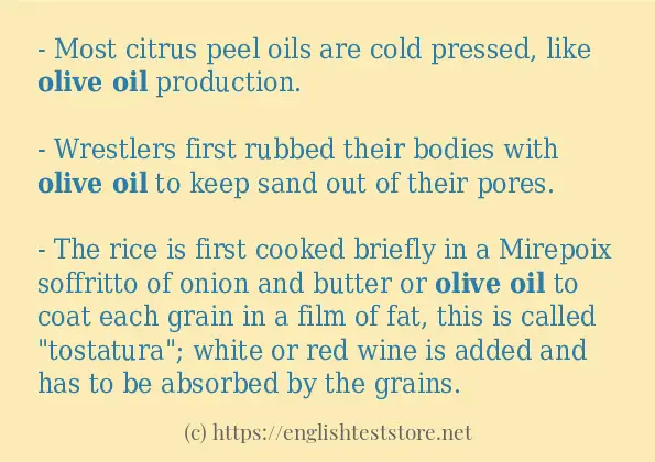 How to use the word Olive oil