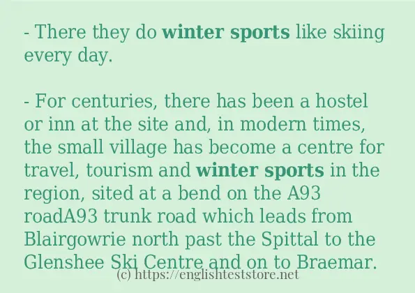 How to use the word Winter sports