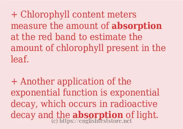 How to use the word absorption