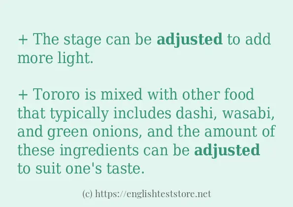 How to use the word adjusted