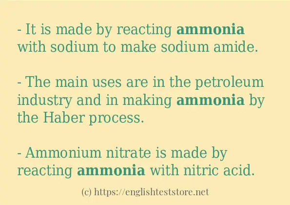 How to use the word ammonia