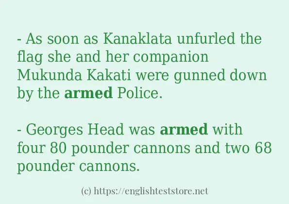 How to use the word armed