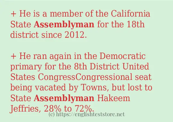 How to use the word assemblyman