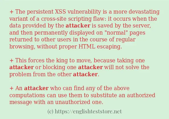 How to use the word attacker