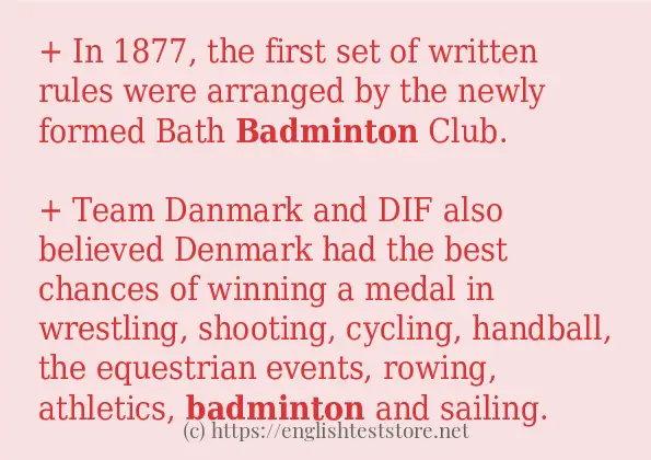 How to use the word badminton