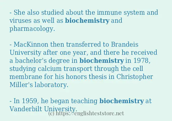 How to use the word biochemistry