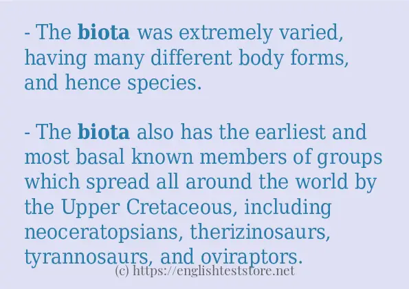 How to use the word biota