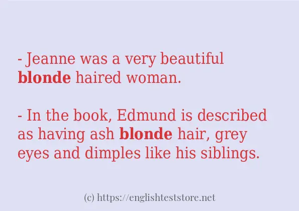 How to use the word blonde