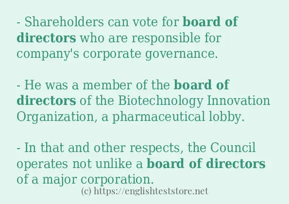 How to use the word board of directors