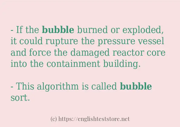 How to use the word bubble