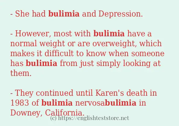How to use the word bulimia