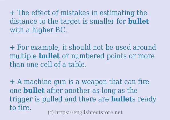 How to use the word bullet