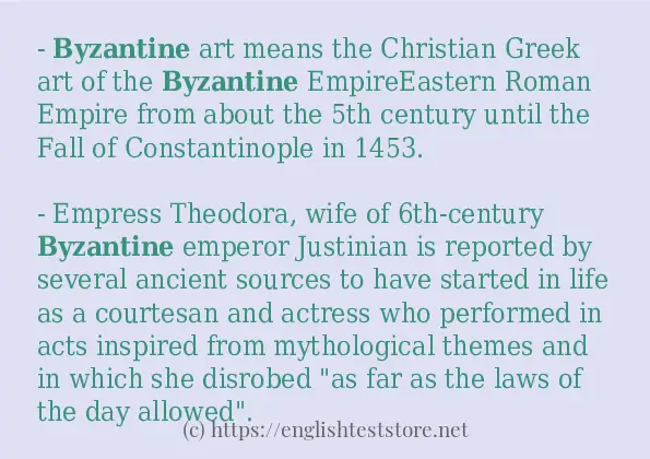 How to use the word byzantine