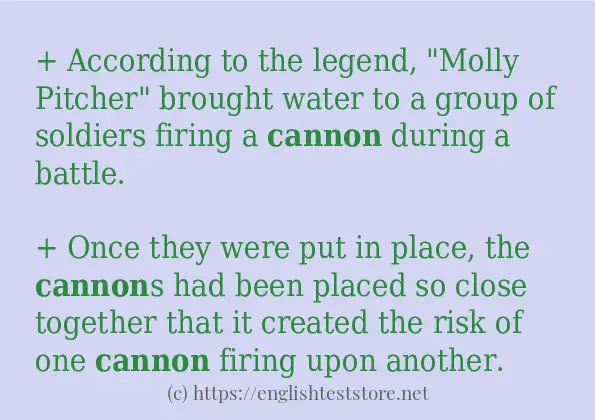 How to use the word cannon