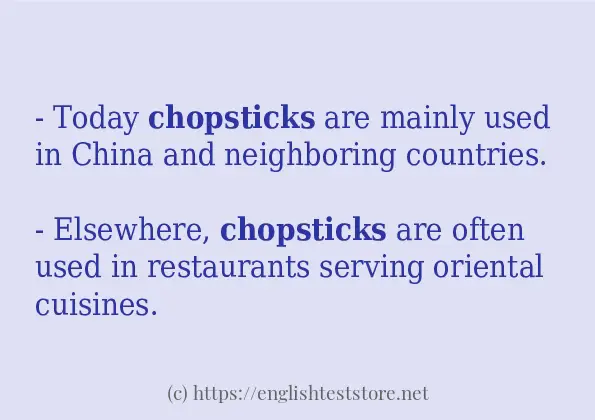 How to use the word chopsticks