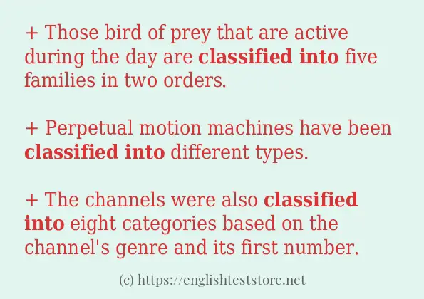 How to use the word classified into